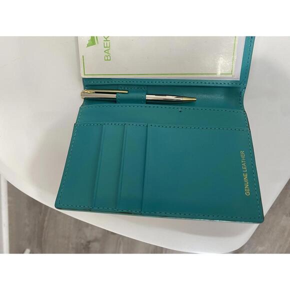 Vintage BAEKGAARD Plaid Leather Wallet with Notepad / Fabulous! - Picture 4 of 7